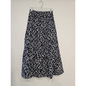 Simply Vera Vera Wang Women's Blue Navy Eyelet Polka Dot Maxi Skirt Size Small